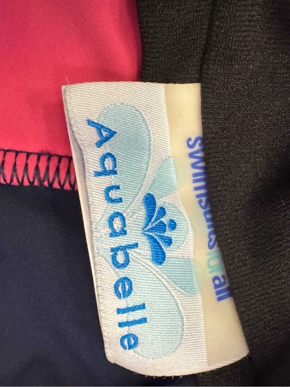Aqua belle Swimsuits For All 26W Colorblock Navy Blue Pink Full Zip Tankini New - Picture 13 of 15